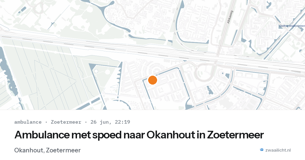 Ambulance met spoed naar Okanhout in Zoetermeer — 26 jun 2026