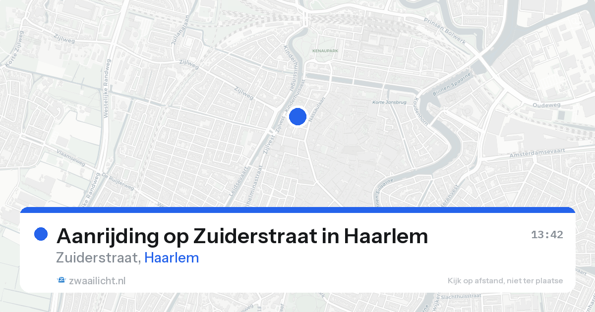 Aanrijding op Zuiderstraat in Haarlem — 17 aug 2026
