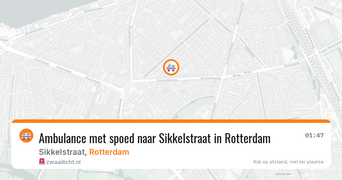 Ambulance met spoed naar Sikkelstraat in Rotterdam — 23 mei 2026