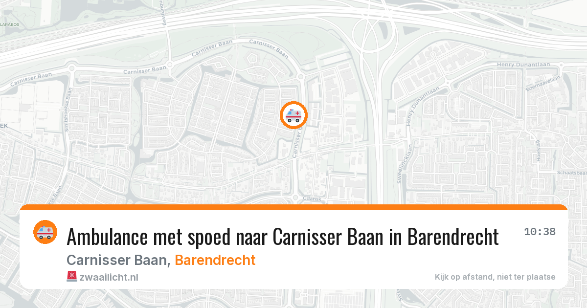 Ambulance met spoed naar Carnisser Baan in Barendrecht — 13 aug 2026