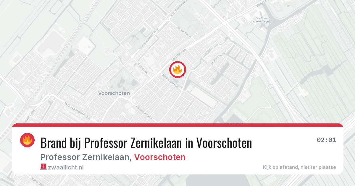 Brand bij Professor Zernikelaan in Voorschoten — 23 mei 2026