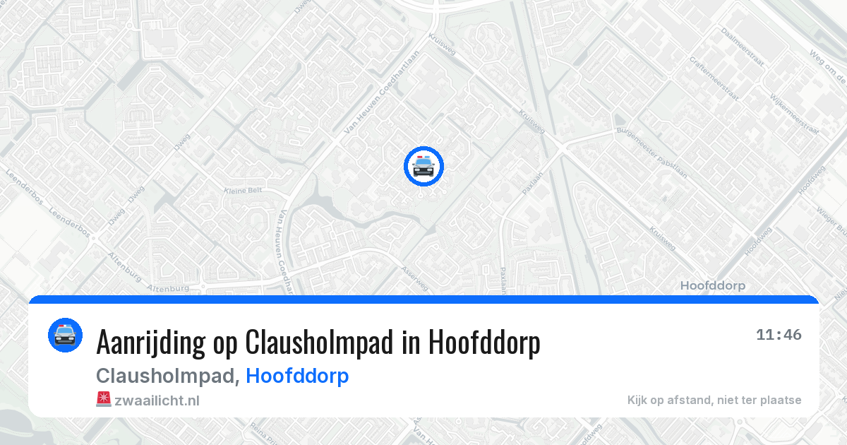 Aanrijding op Clausholmpad in Hoofddorp — 13 apr 2026