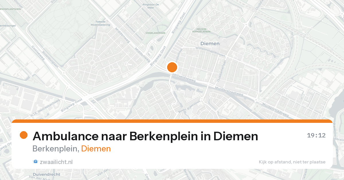 Ambulance naar Berkenplein in Diemen — 30 mei 2026