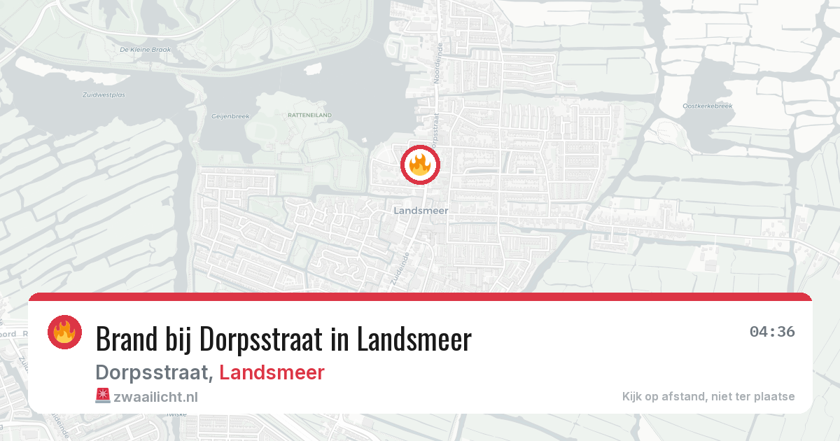 Brand bij Dorpsstraat in Landsmeer — 24 mrt 2026