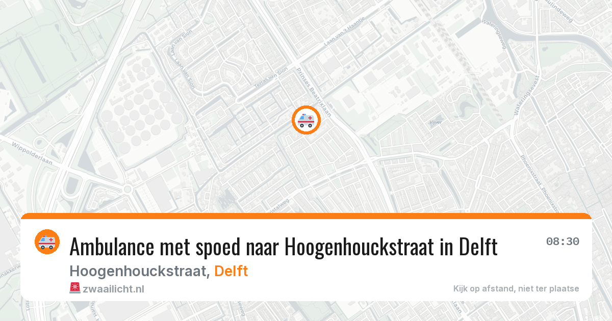 Ambulance met spoed naar Hoogenhouckstraat in Delft — 1 jul 2026