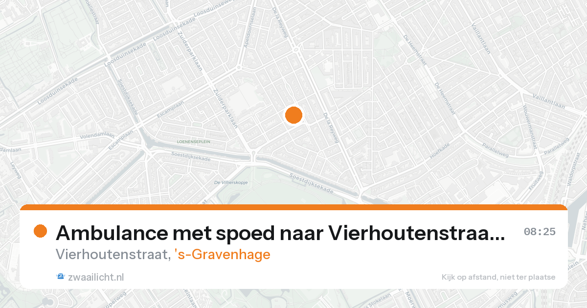Ambulance met spoed naar Vierhoutenstraat in 's-Gravenhage — 20 aug 2026