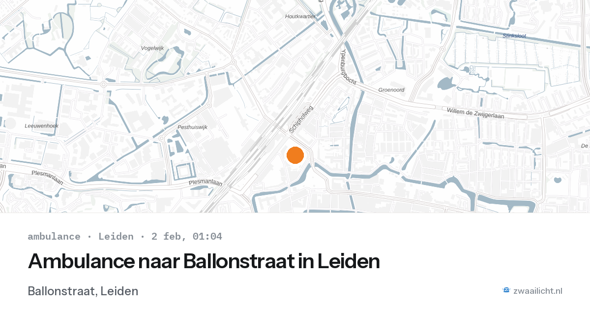 Ambulance naar Ballonstraat in Leiden — 2 feb 2026