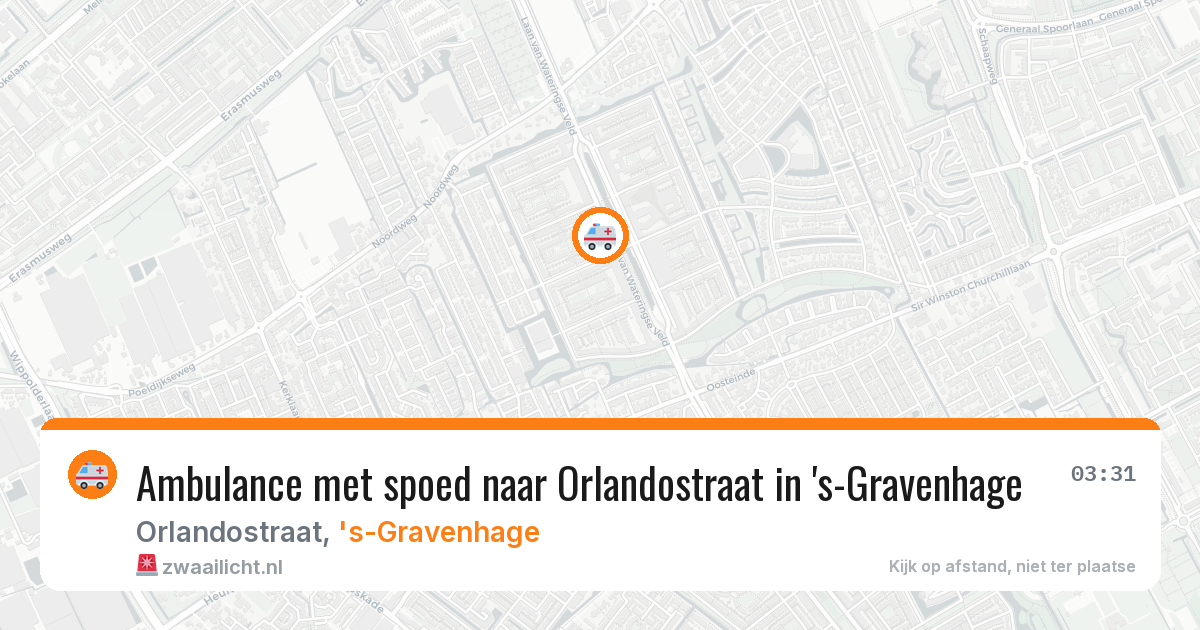 Ambulance met spoed naar Orlandostraat in 's-Gravenhage — 29 jun 2026