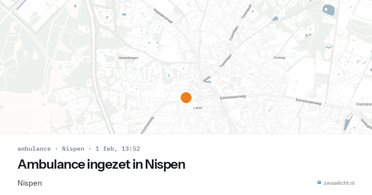 Ambulance ingezet in Nispen — 1 feb 2026