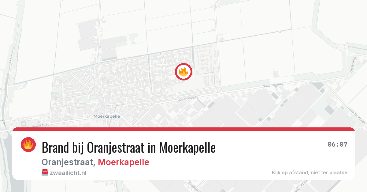 Brand bij Oranjestraat in Moerkapelle — 4 aug 2026