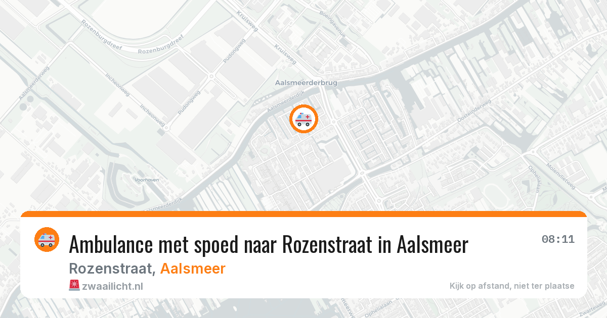 Ambulance met spoed naar Rozenstraat in Aalsmeer — 9 aug 2026