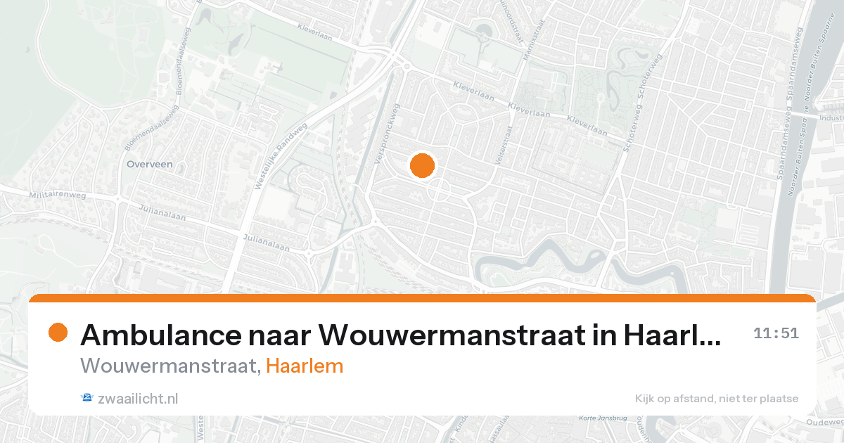 Ambulance naar Wouwermanstraat in Haarlem — 22 aug 2026
