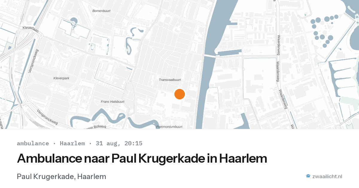Ambulance naar Paul Krugerkade in Haarlem — 31 aug 2026
