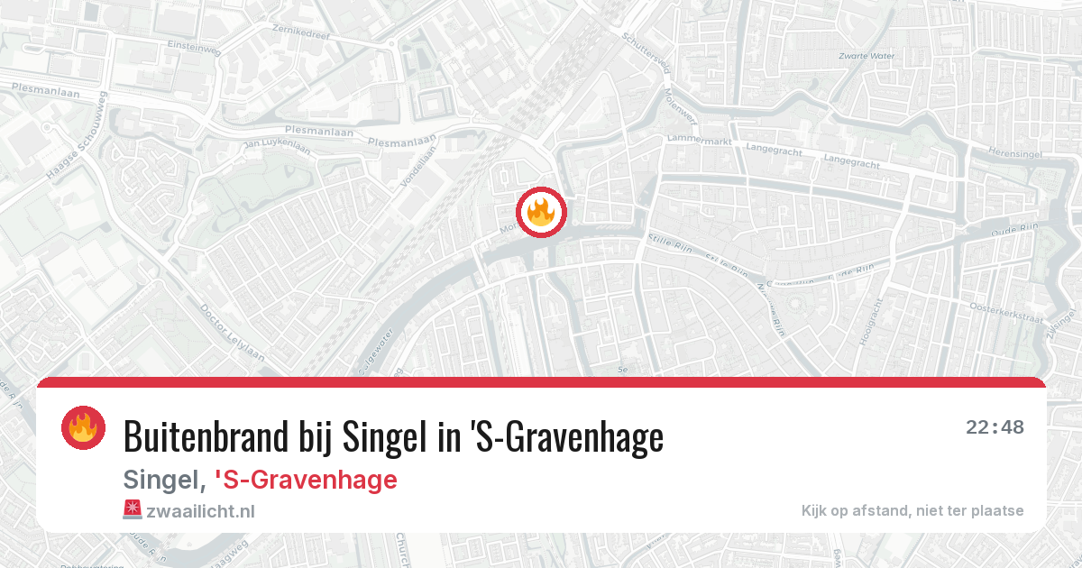 Buitenbrand bij Singel in 'S-Gravenhage — 27 jul 2026