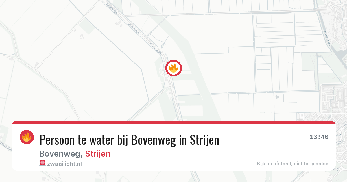 Persoon te water bij Bovenweg in Strijen — 25 jun 2026