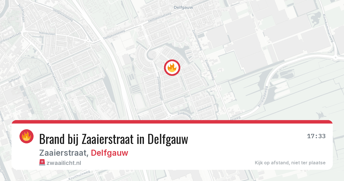 Brand bij Zaaierstraat in Delfgauw — 27 jul 2026