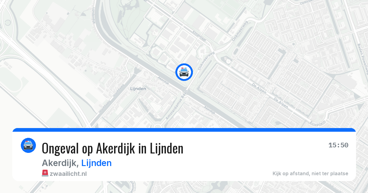 Ongeval op Akerdijk in Lijnden — 7 aug 2026