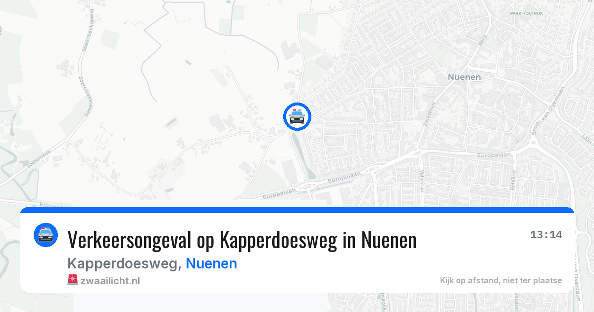 Verkeersongeval op Kapperdoesweg in Nuenen — 25 mei 2026