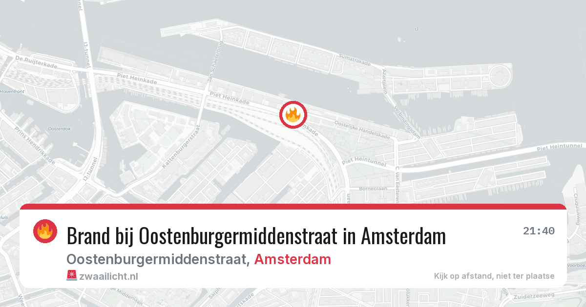 Brand bij Oostenburgermiddenstraat in Amsterdam — 24 jun 2026