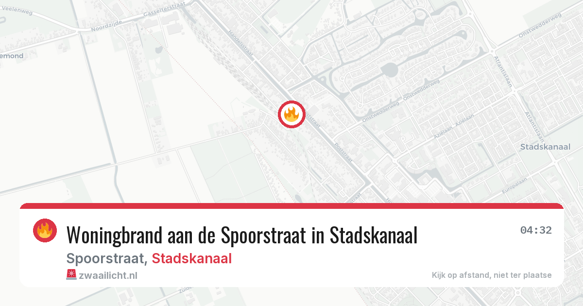 Woningbrand aan de Spoorstraat in Stadskanaal — 24 jan 2026