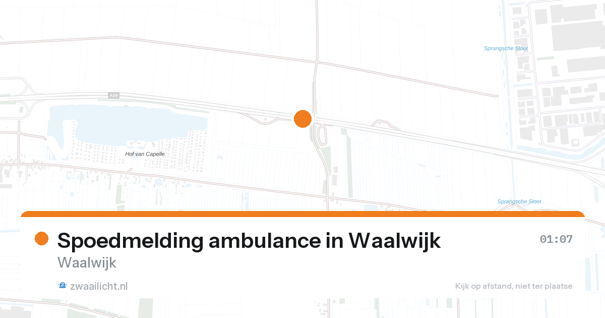 Spoedmelding ambulance in Waalwijk — 25 aug 2026