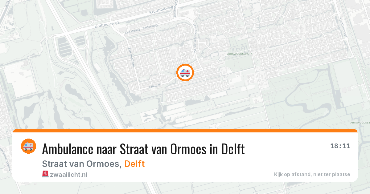 Ambulance naar Straat van Ormoes in Delft — 8 jun 2026