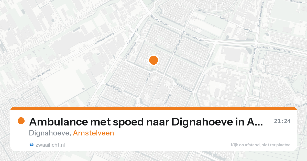 Ambulance met spoed naar Dignahoeve in Amstelveen — 18 aug 2026