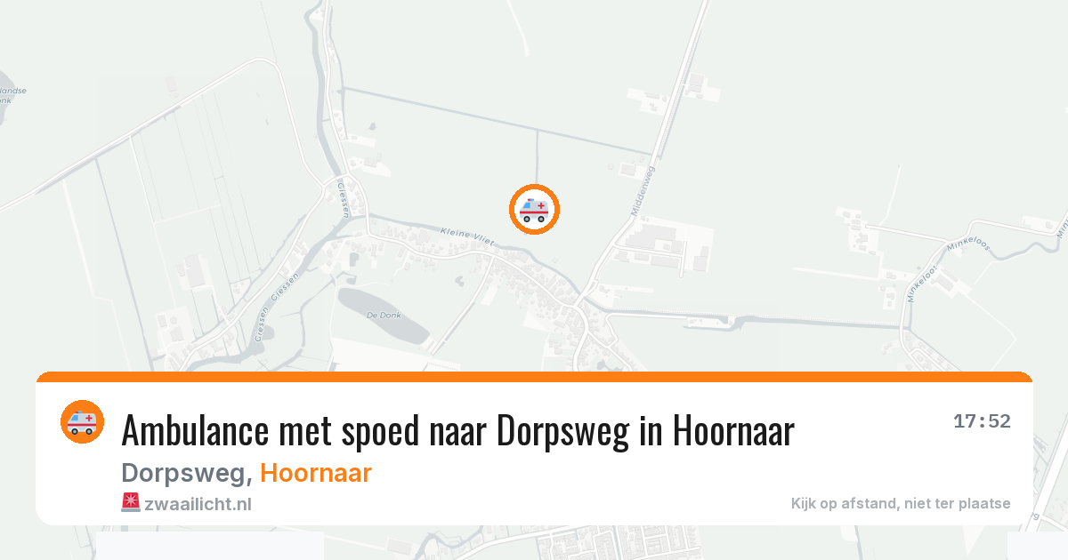 Ambulance met spoed naar Dorpsweg in Hoornaar — 27 mei 2026