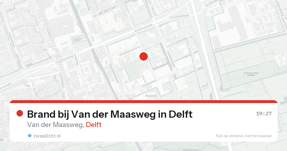 Brand bij Van der Maasweg in Delft — 24 aug 2026