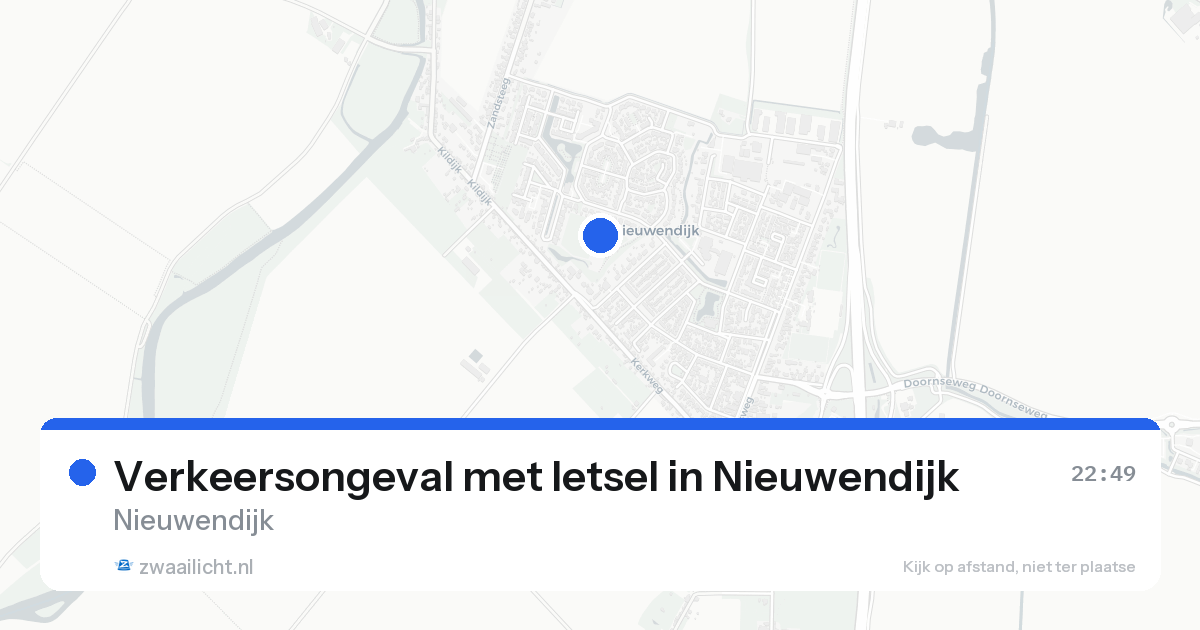 Verkeersongeval met letsel in Nieuwendijk — 12 aug 2026
