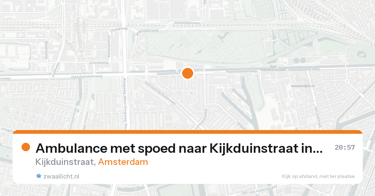 Ambulance met spoed naar Kijkduinstraat in Amsterdam — 19 aug 2026