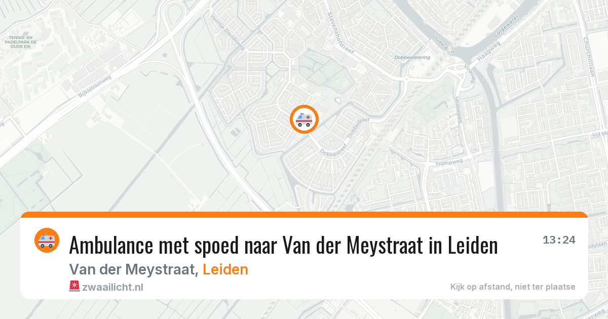 Ambulance met spoed naar Van der Meystraat in Leiden — 13 aug 2026