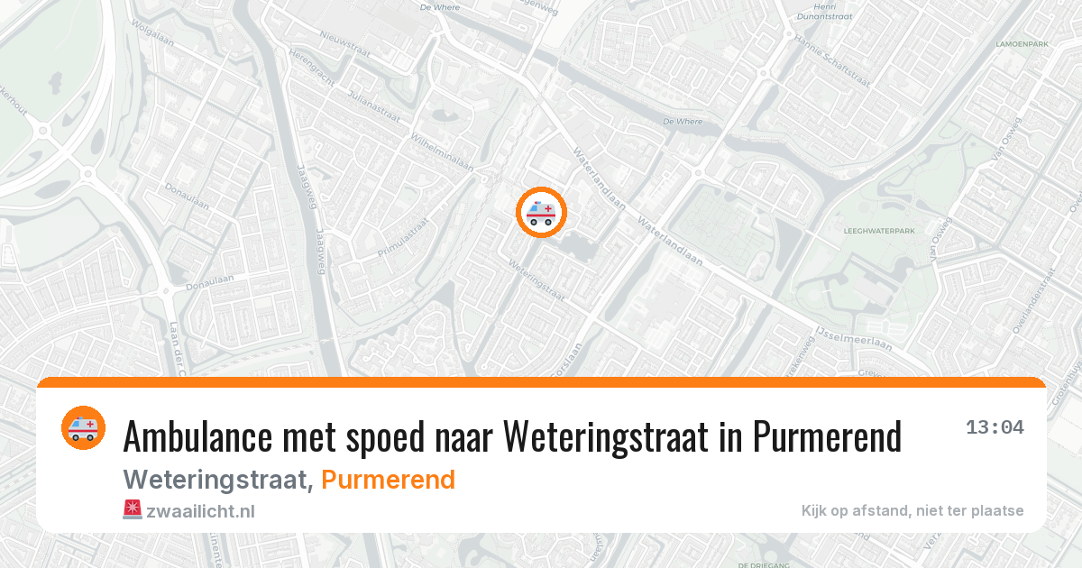 Ambulance met spoed naar Weteringstraat in Purmerend — 8 feb 2026