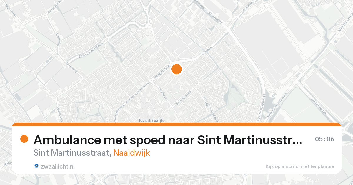 Ambulance met spoed naar Sint Martinusstraat in Naaldwijk — 15 aug 2026