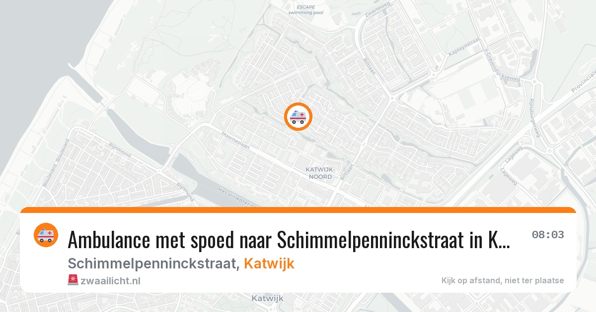 Ambulance met spoed naar Schimmelpenninckstraat in Katwijk — 2 aug 2026