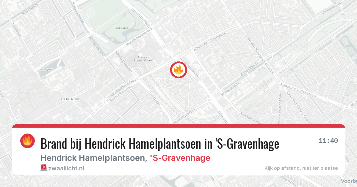 Brand bij Hendrick Hamelplantsoen in 'S-Gravenhage — 22 jun 2026