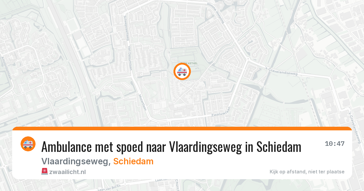 Ambulance met spoed naar Vlaardingseweg in Schiedam — 12 aug 2026