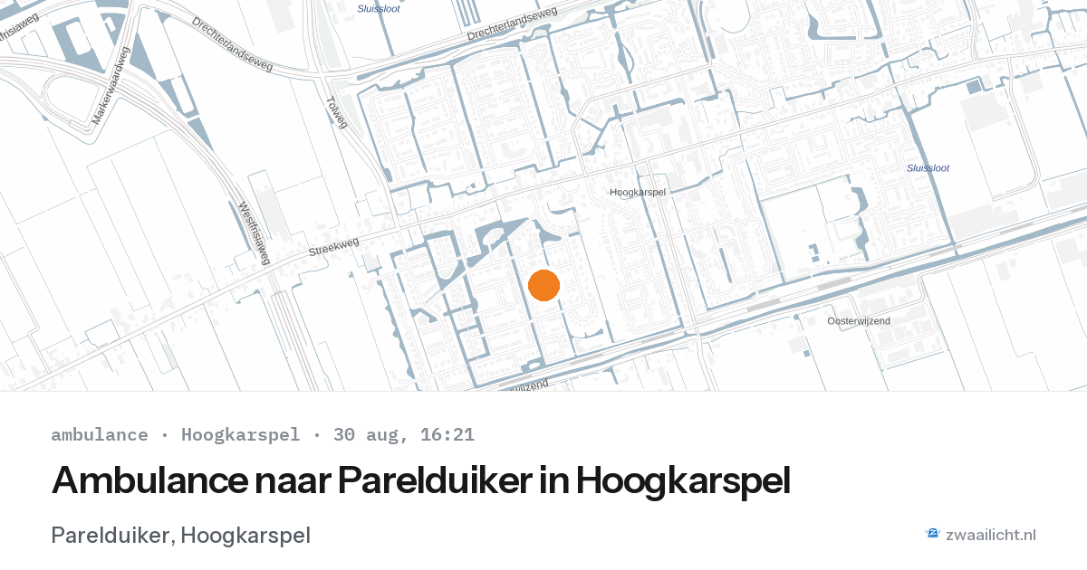 Ambulance naar Parelduiker in Hoogkarspel — 30 aug 2026