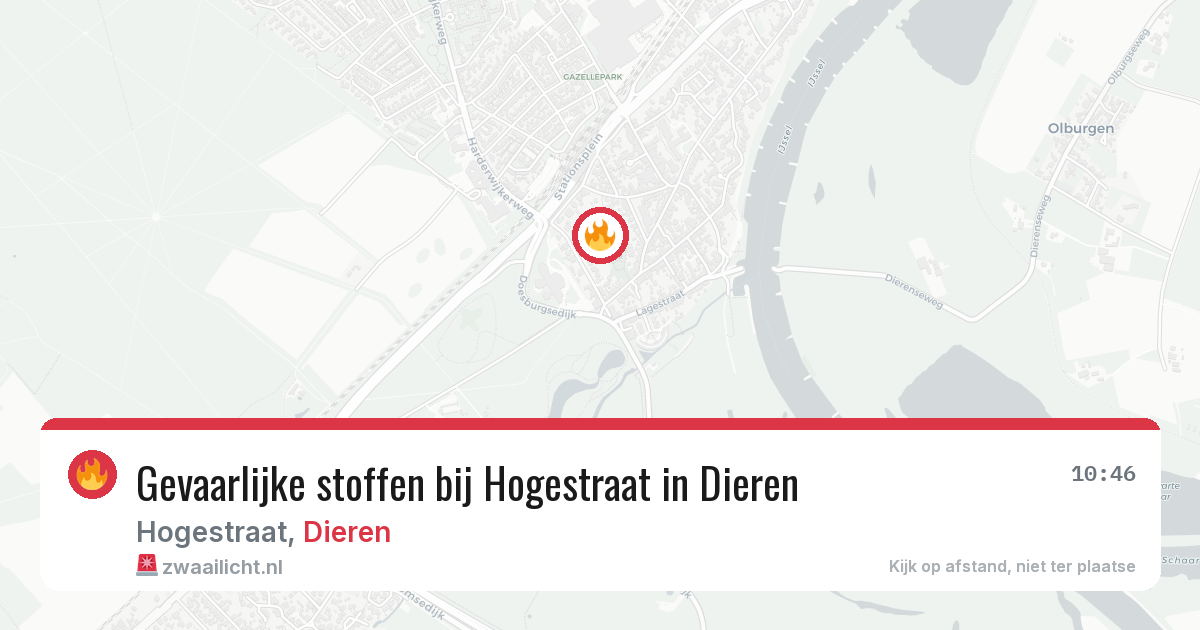 Gevaarlijke stoffen bij Hogestraat in Dieren — 9 jul 2026