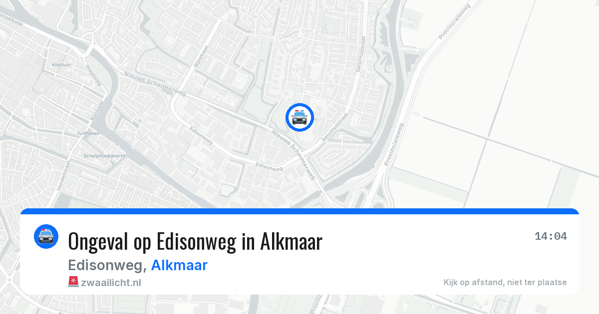 Ongeval op Edisonweg in Alkmaar — 16 mrt 2026