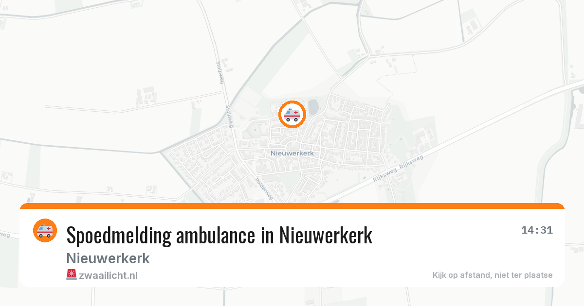 Spoedmelding ambulance in Nieuwerkerk — 15 apr 2026