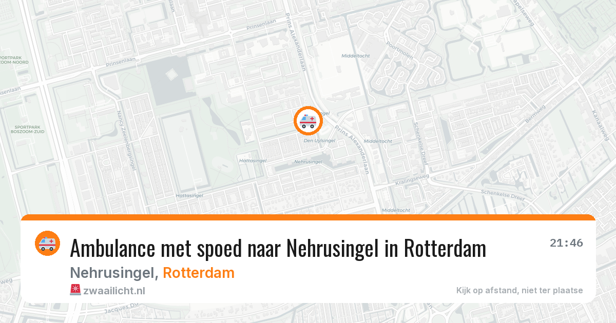 Ambulance met spoed naar Nehrusingel in Rotterdam — 22 jun 2026