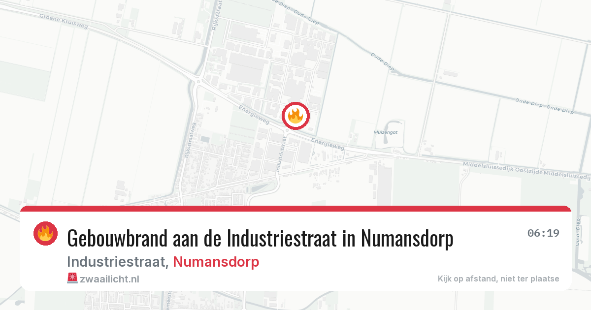 Gebouwbrand aan de Industriestraat in Numansdorp — 29 mei 2026