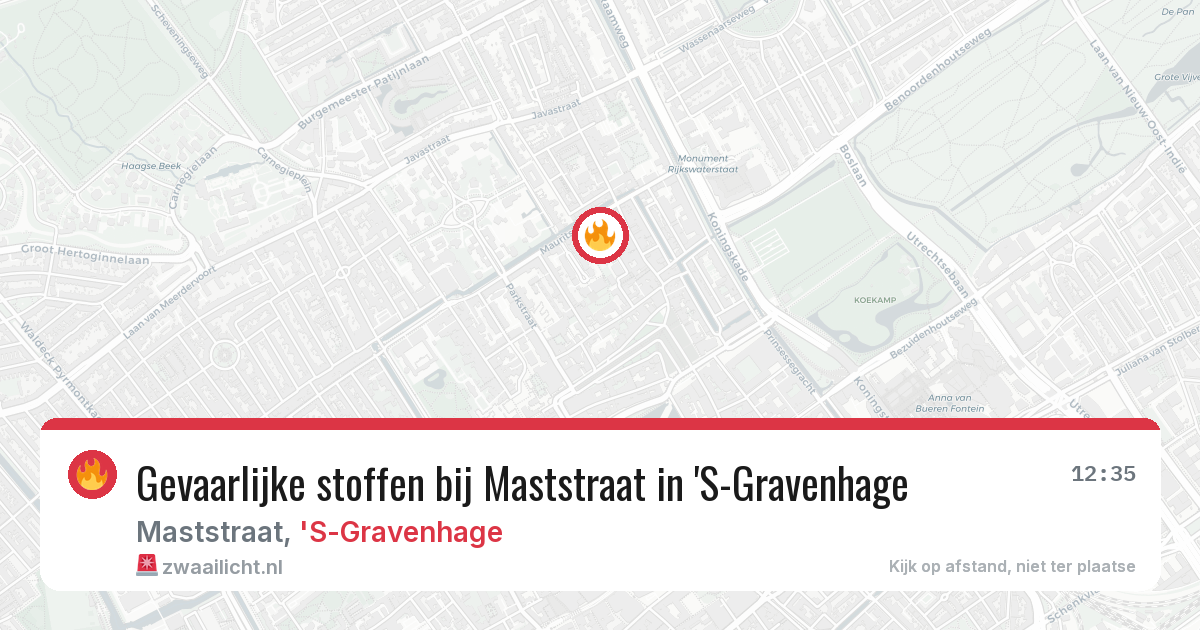 Gevaarlijke stoffen bij Maststraat in 'S-Gravenhage — 11 mrt 2026