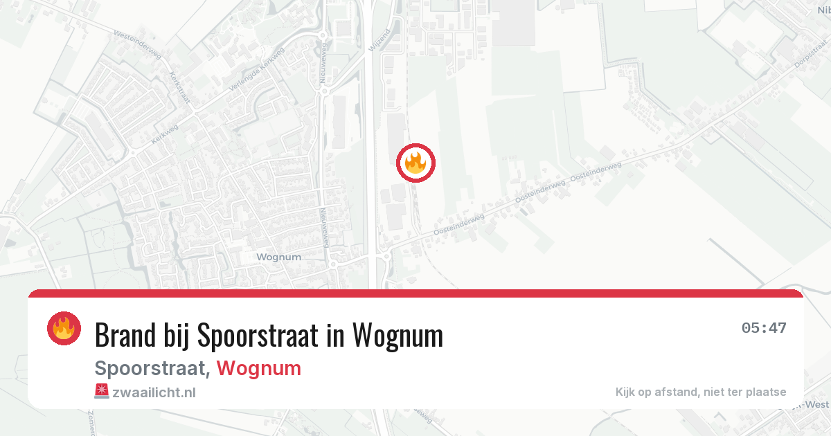 Brand bij Spoorstraat in Wognum — 4 apr 2026
