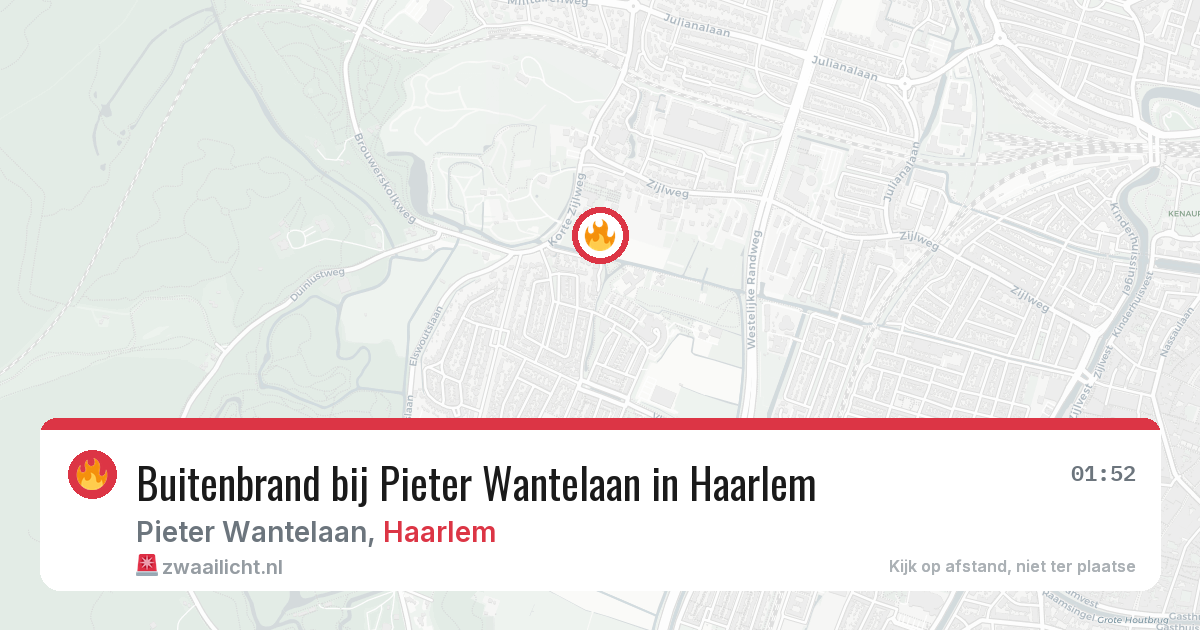Buitenbrand bij Pieter Wantelaan in Haarlem — 1 jul 2026