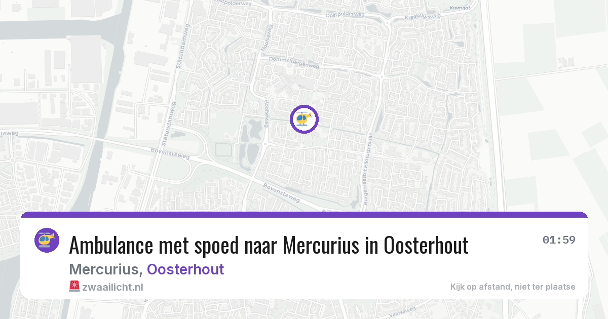 Ambulance met spoed naar Mercurius in Oosterhout — 13 aug 2026