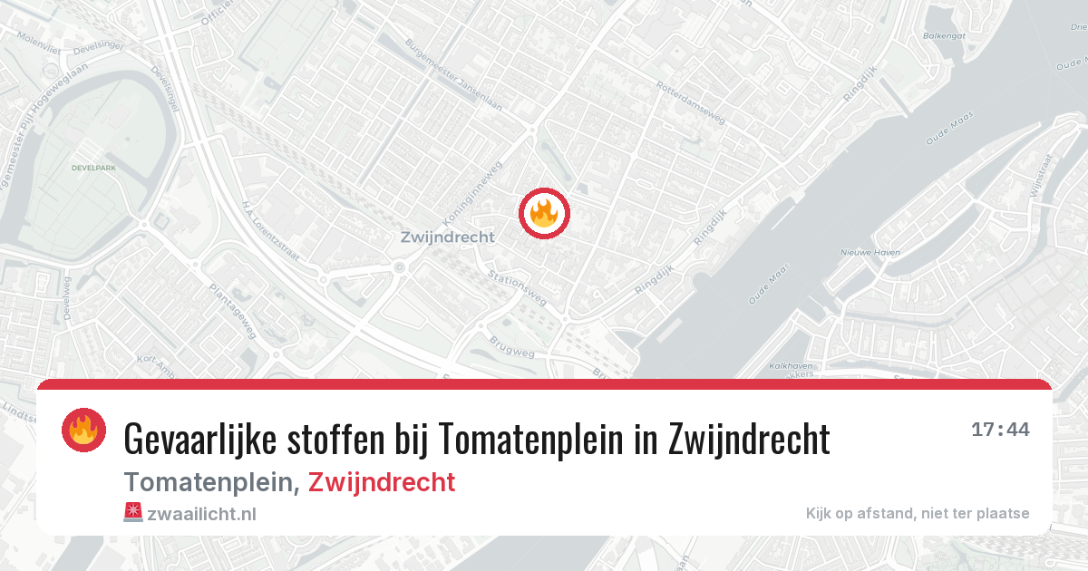 Gevaarlijke stoffen bij Tomatenplein in Zwijndrecht — 31 jul 2026