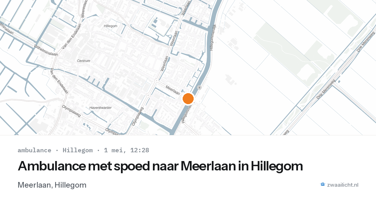 Ambulance met spoed naar Meerlaan in Hillegom — 1 mei 2026
