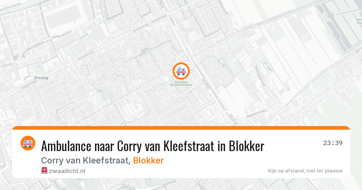 Ambulance naar Corry van Kleefstraat in Blokker — 22 mrt 2026